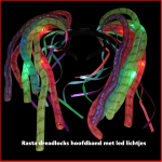 Rasta dreadlocks hoofdband met led lichtjes